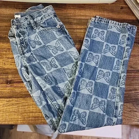 Pacsun Butterfly Jeans low rise straight 22 - Picture 1 of 5